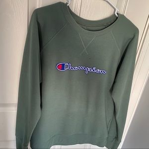 Olive Green Champion Crewneck